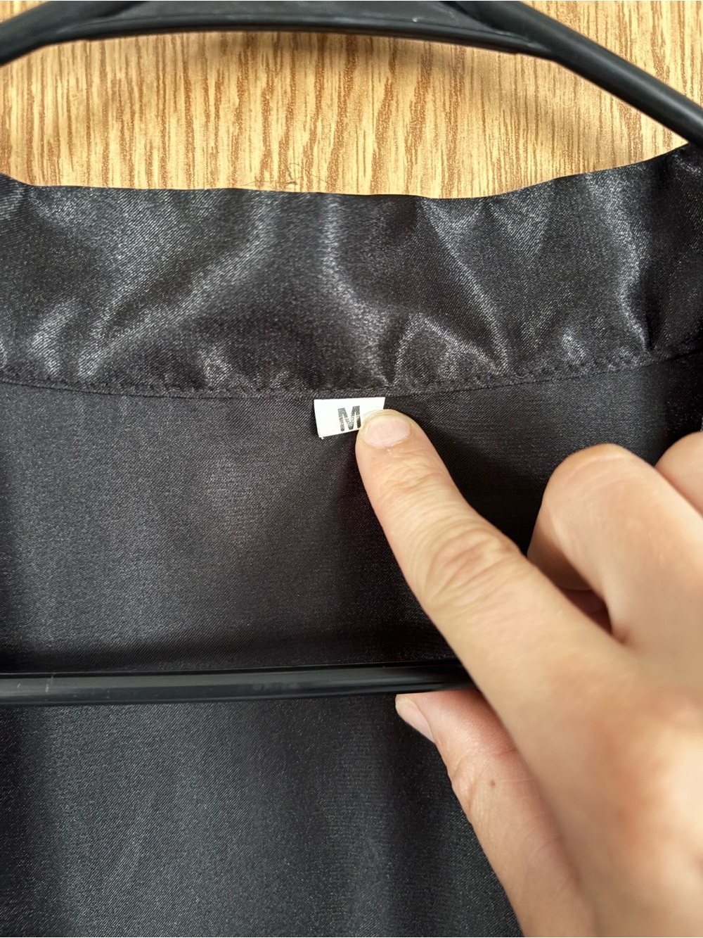 Classic Satin Robe - Black - Picture 5 of 5